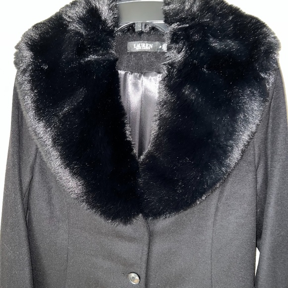 Faux Fur Shawl Collar Wool Blend Coat (NWT | Women's Size 12) - Picture 6 of 6